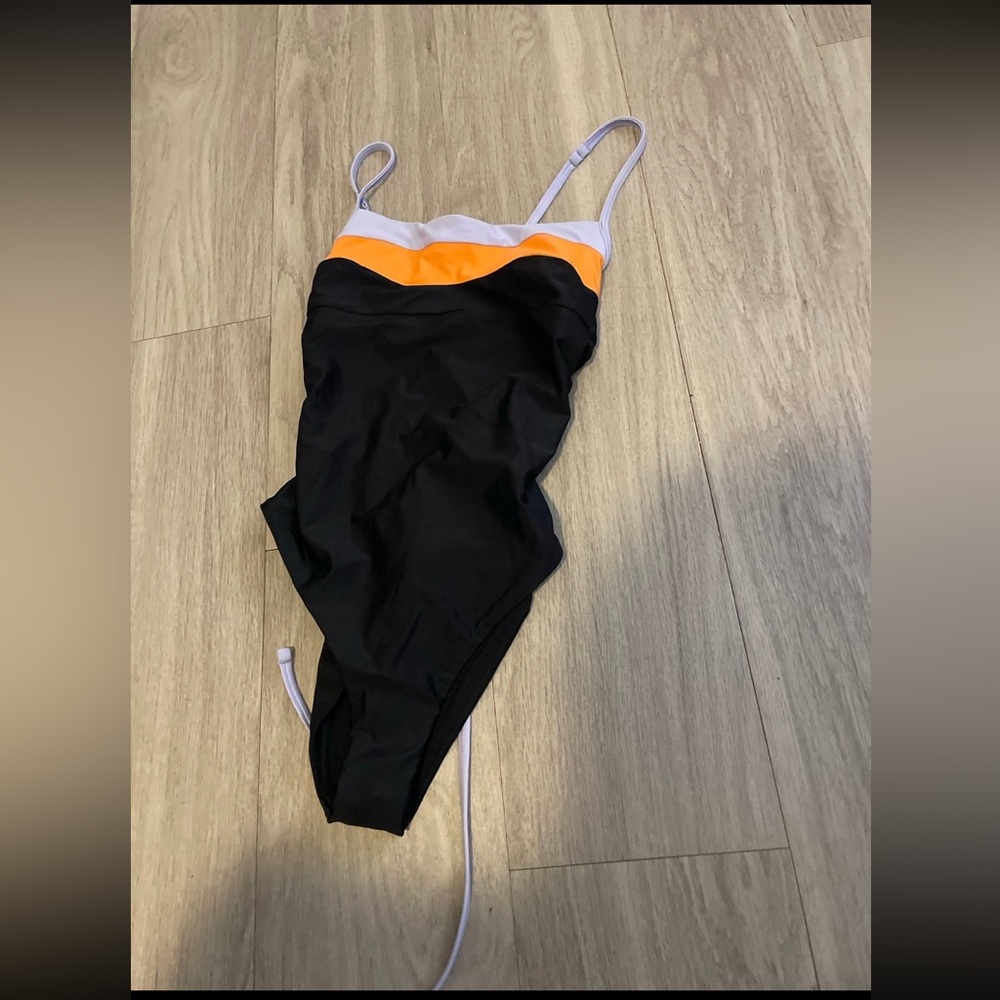 Prana Black and Orange One Piece Swimsuit